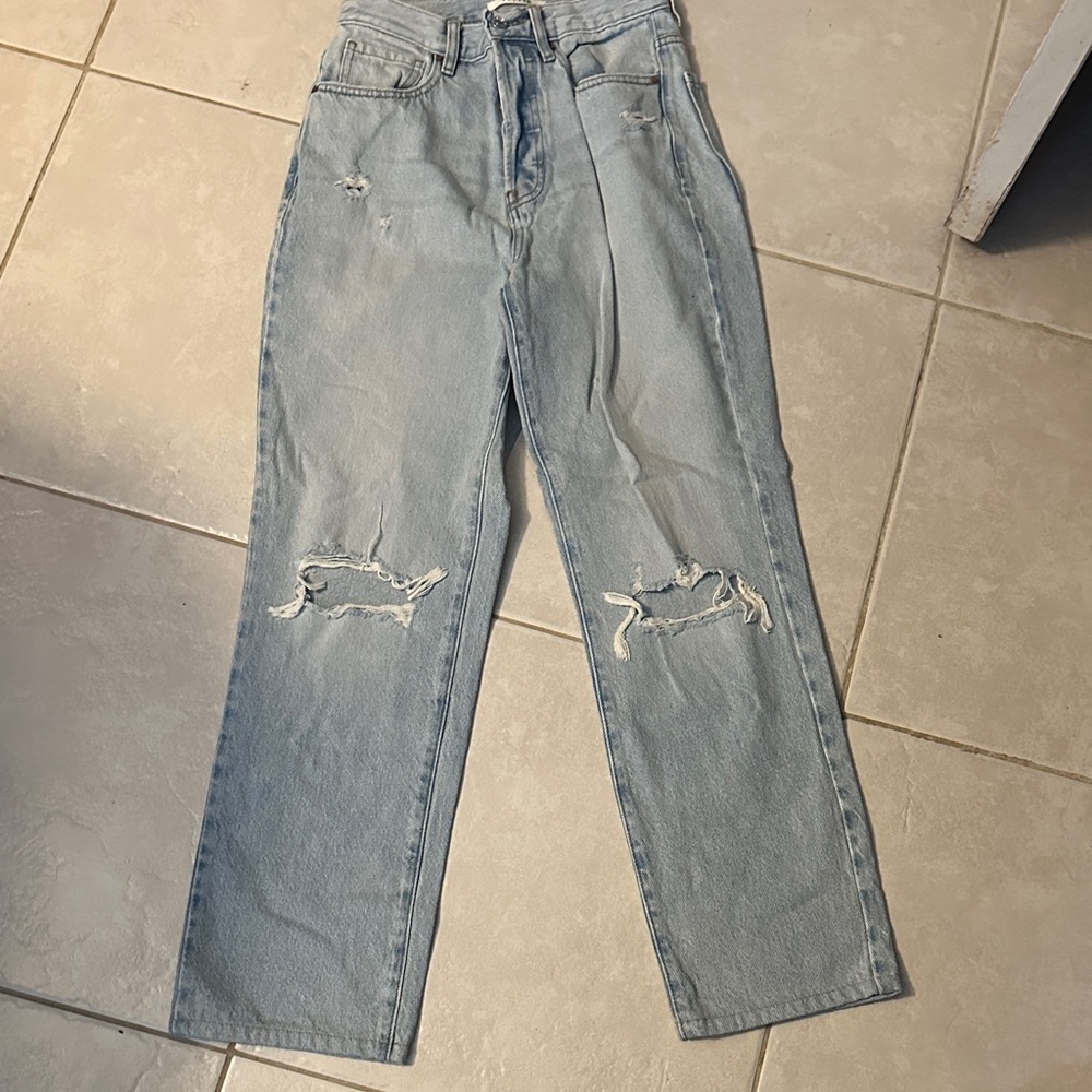 PacSun Light Blue Distressed Dad Jeans Size 26